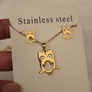 Owl Stainless Steel Jewelry Set NWT